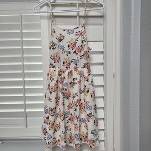 NWT Sadie & Sage Floral‎ Mini Dress Cream and Pink Med Summer Spring Feminine